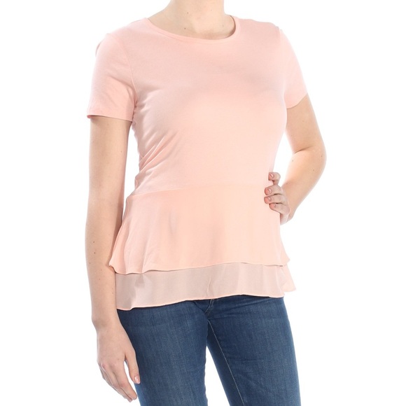 MICHAEL Michael Kors Petite Tiered Peplum-Hem Top - Picture 3 of 9